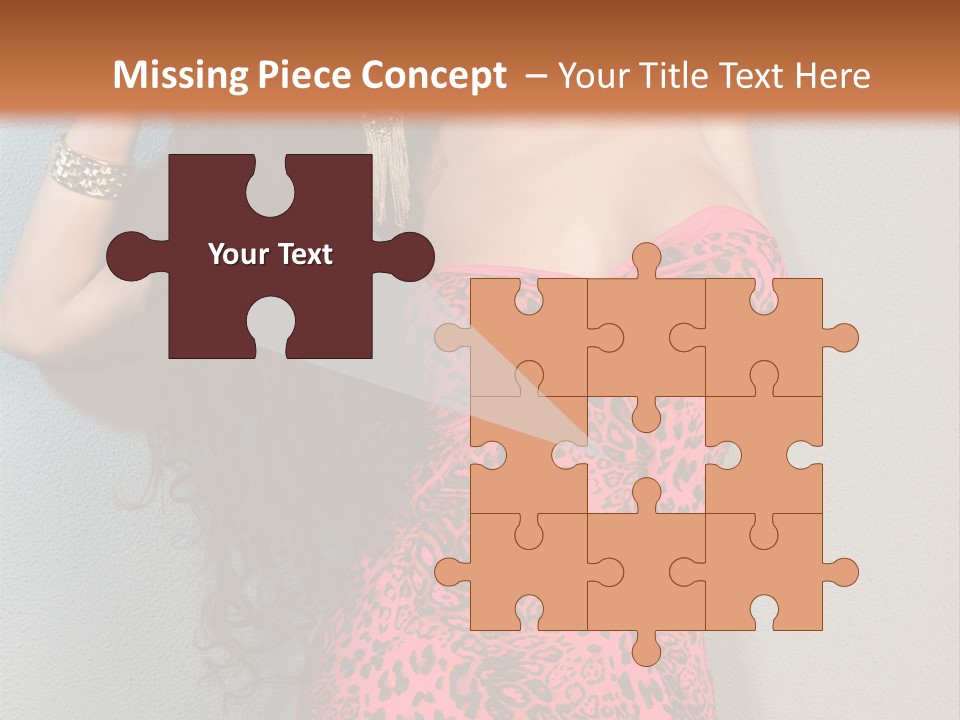 A Woman In A Pink Dress Is Posing For A Picture PowerPoint Template