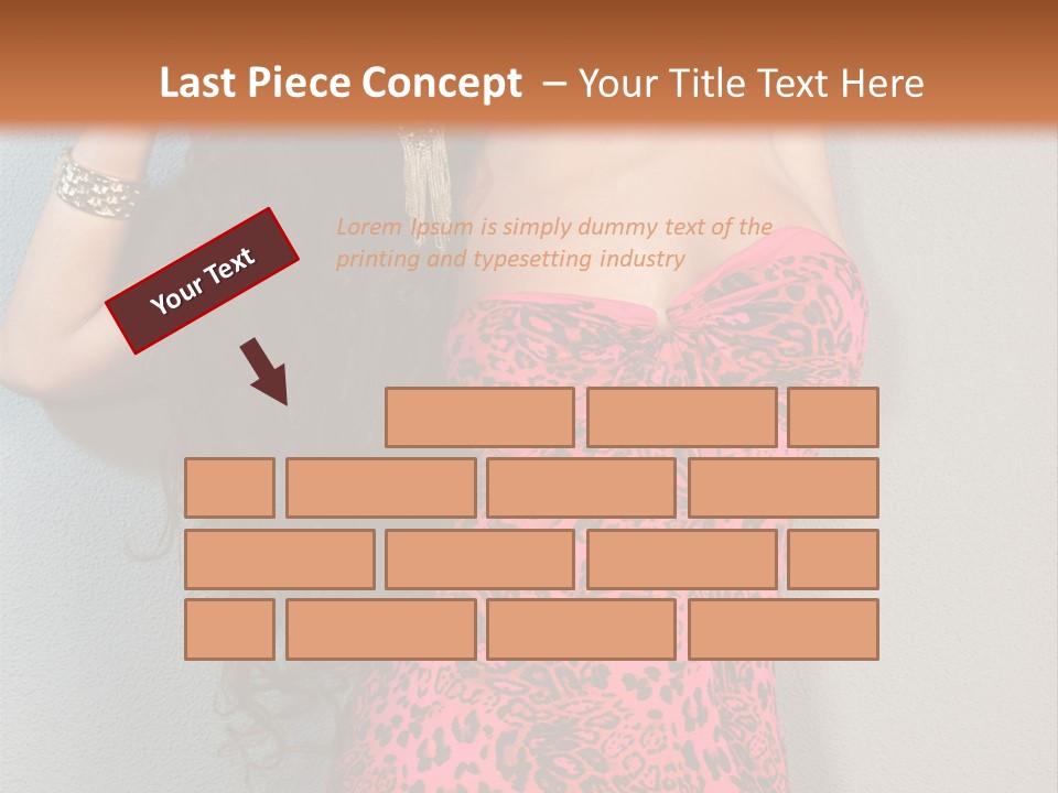 A Woman In A Pink Dress Is Posing For A Picture PowerPoint Template