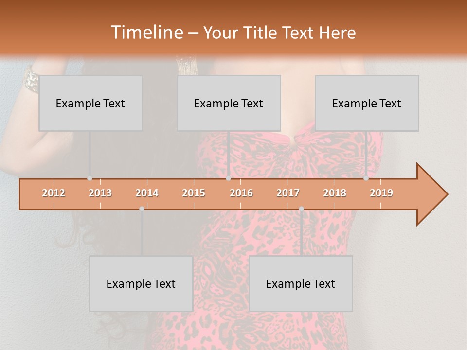 A Woman In A Pink Dress Is Posing For A Picture PowerPoint Template