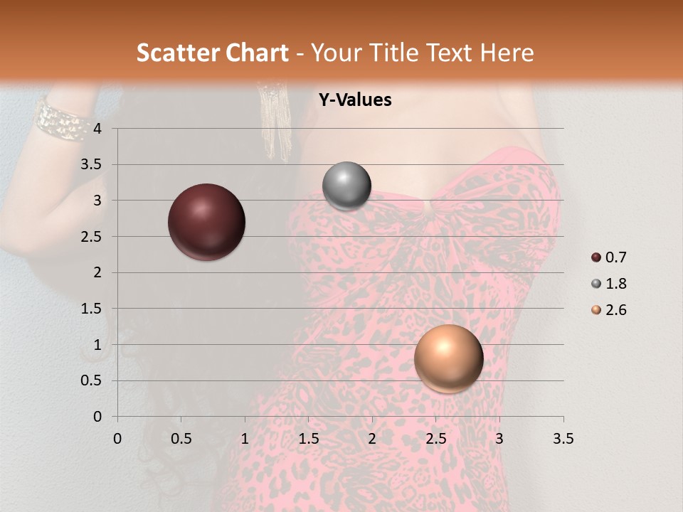 A Woman In A Pink Dress Is Posing For A Picture PowerPoint Template