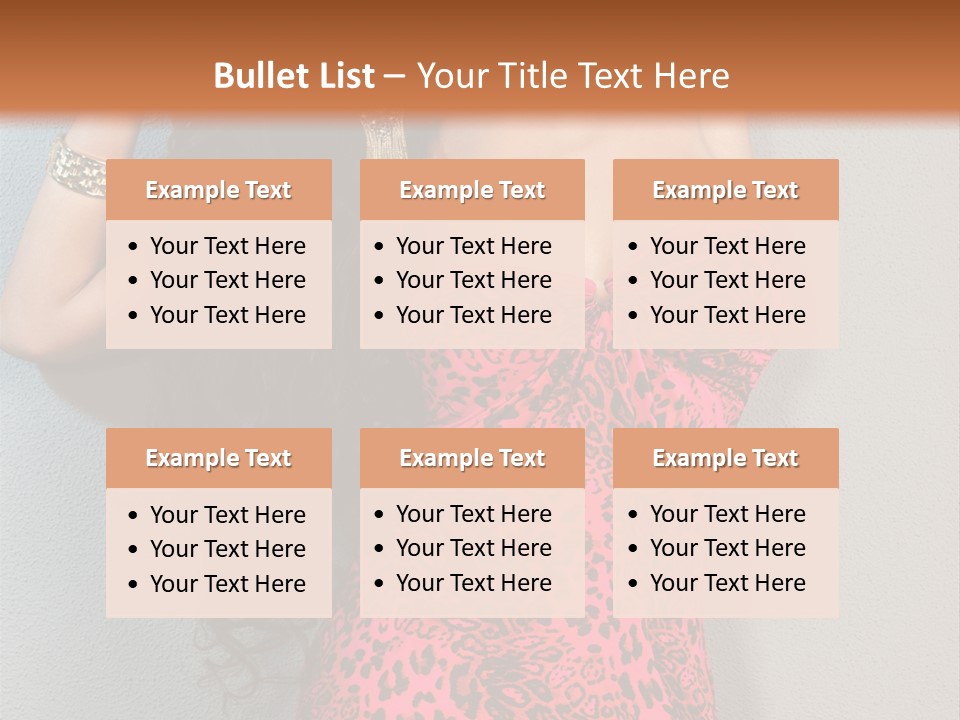 A Woman In A Pink Dress Is Posing For A Picture PowerPoint Template