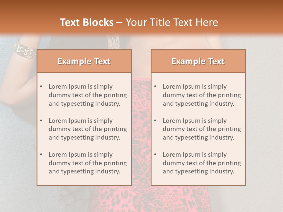 A Woman In A Pink Dress Is Posing For A Picture PowerPoint Template