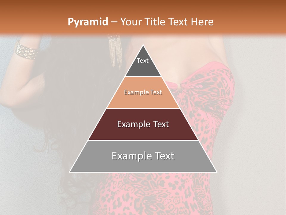 A Woman In A Pink Dress Is Posing For A Picture PowerPoint Template