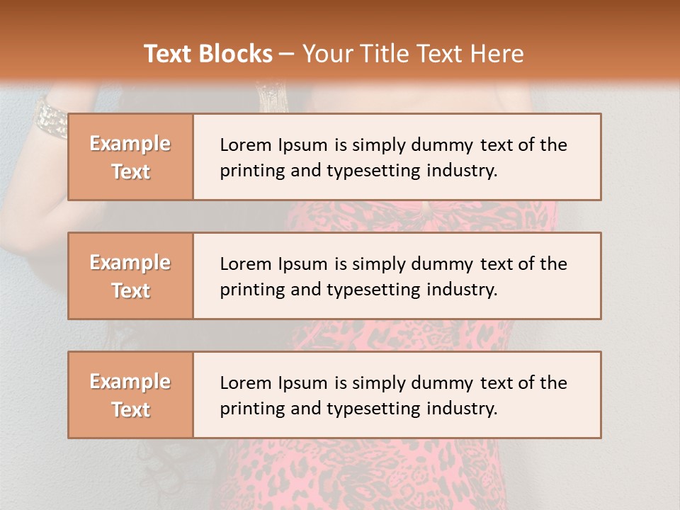 A Woman In A Pink Dress Is Posing For A Picture PowerPoint Template