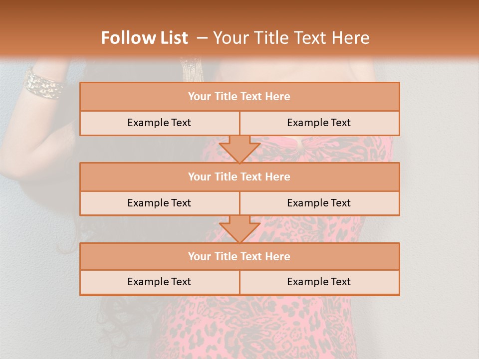 A Woman In A Pink Dress Is Posing For A Picture PowerPoint Template