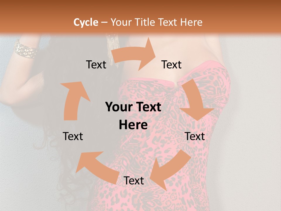 A Woman In A Pink Dress Is Posing For A Picture PowerPoint Template