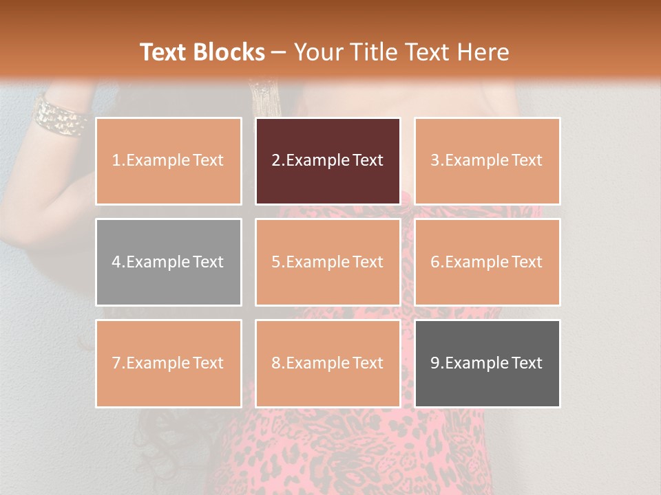 A Woman In A Pink Dress Is Posing For A Picture PowerPoint Template