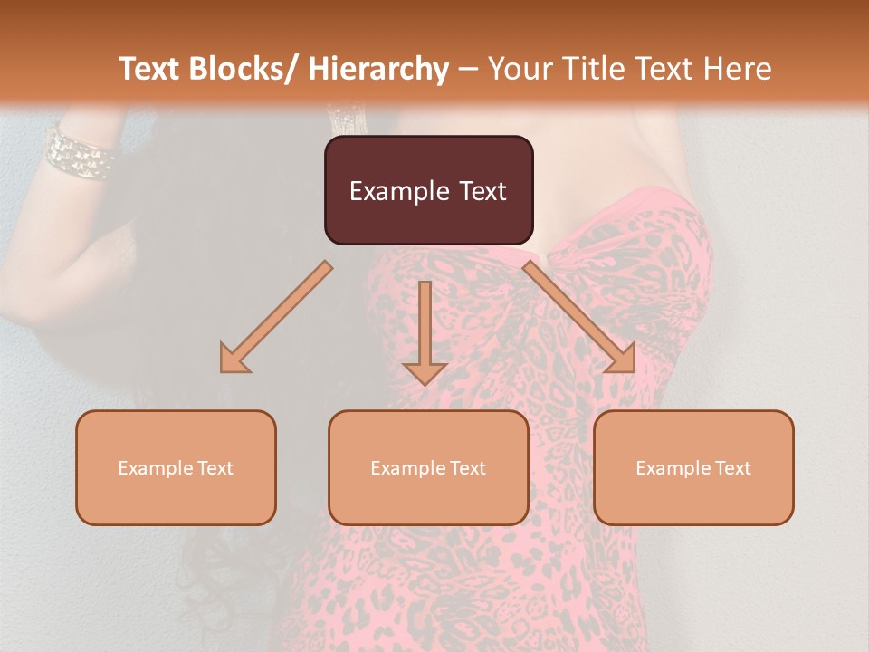 A Woman In A Pink Dress Is Posing For A Picture PowerPoint Template