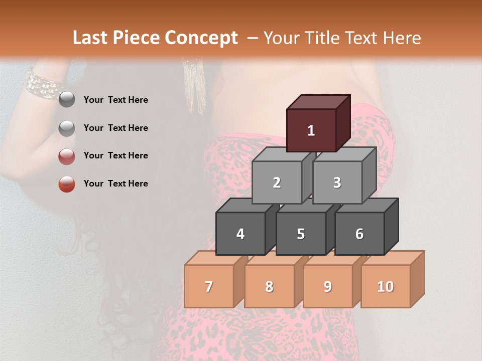 A Woman In A Pink Dress Is Posing For A Picture PowerPoint Template