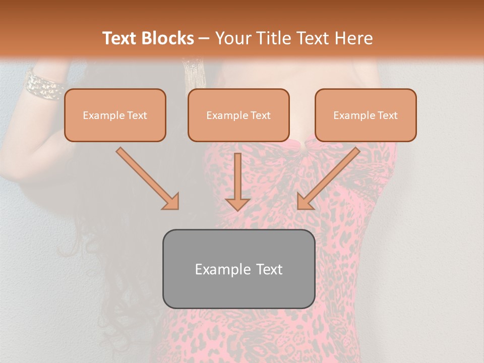 A Woman In A Pink Dress Is Posing For A Picture PowerPoint Template