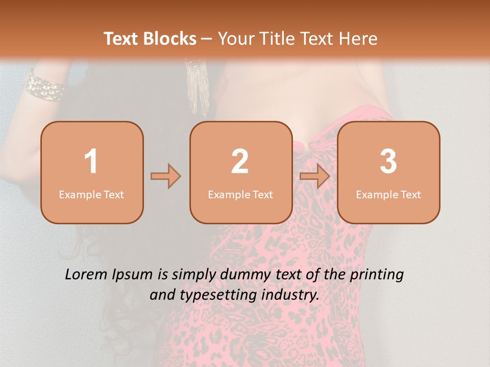 A Woman In A Pink Dress Is Posing For A Picture PowerPoint Template