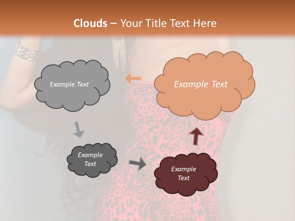 A Woman In A Pink Dress Is Posing For A Picture PowerPoint Template