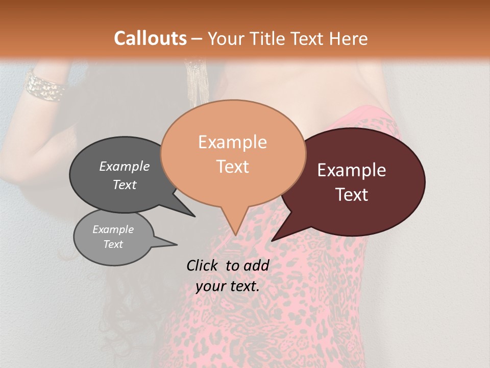 A Woman In A Pink Dress Is Posing For A Picture PowerPoint Template