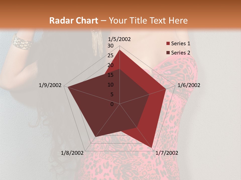 A Woman In A Pink Dress Is Posing For A Picture PowerPoint Template