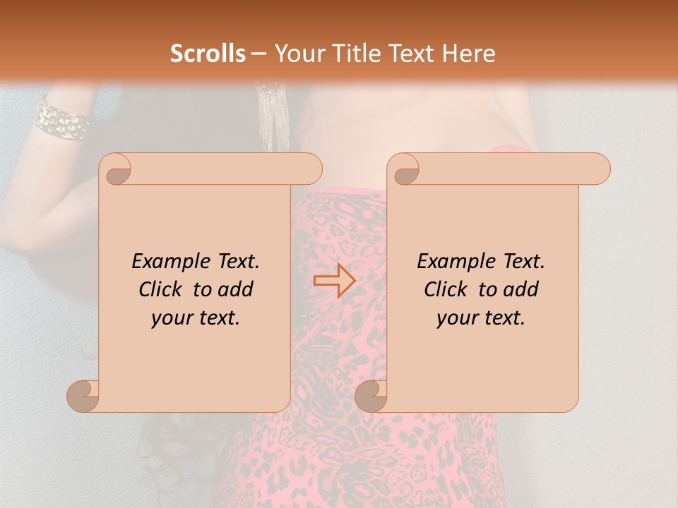 A Woman In A Pink Dress Is Posing For A Picture PowerPoint Template