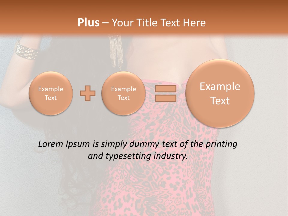 A Woman In A Pink Dress Is Posing For A Picture PowerPoint Template