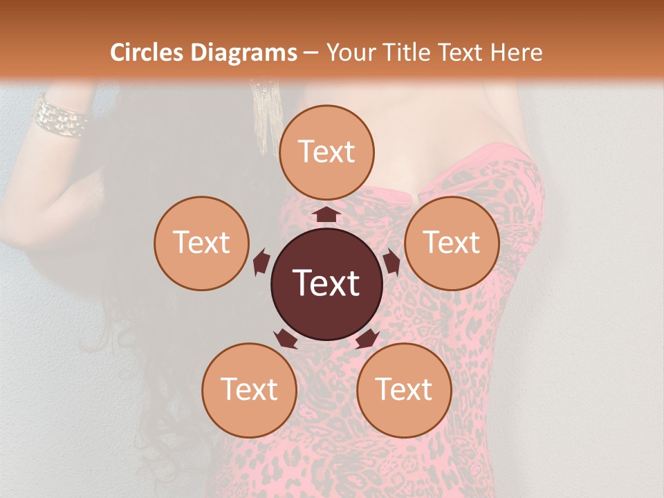 A Woman In A Pink Dress Is Posing For A Picture PowerPoint Template