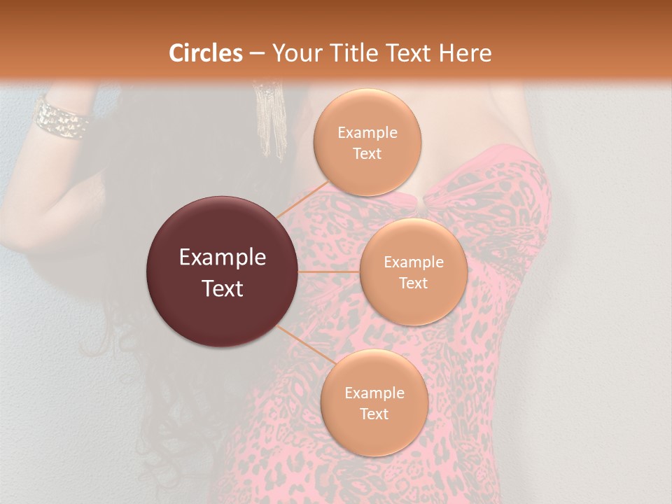 A Woman In A Pink Dress Is Posing For A Picture PowerPoint Template