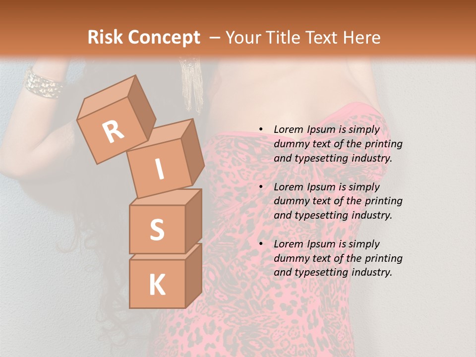 A Woman In A Pink Dress Is Posing For A Picture PowerPoint Template