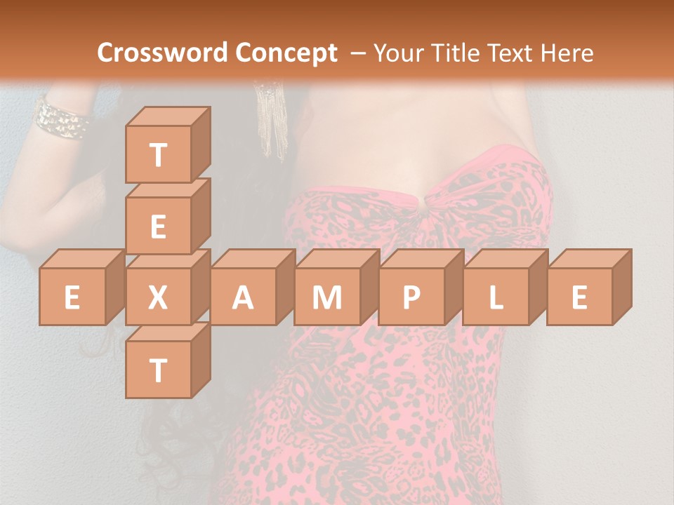 A Woman In A Pink Dress Is Posing For A Picture PowerPoint Template