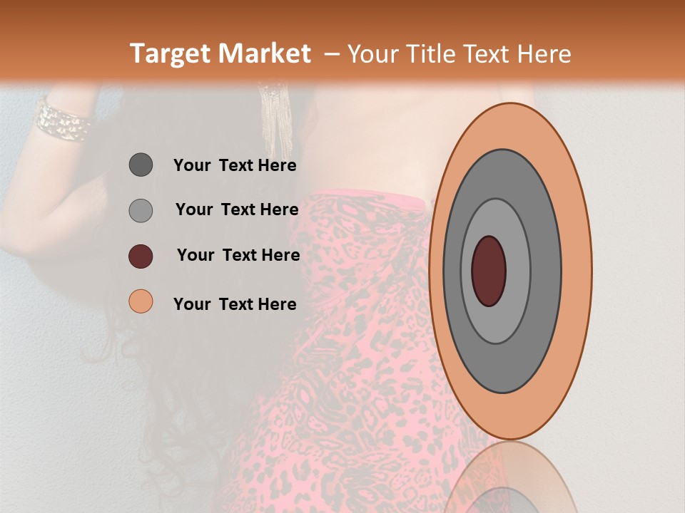 A Woman In A Pink Dress Is Posing For A Picture PowerPoint Template