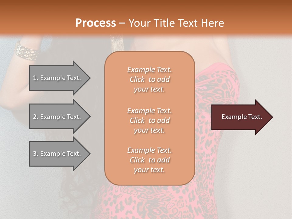 A Woman In A Pink Dress Is Posing For A Picture PowerPoint Template