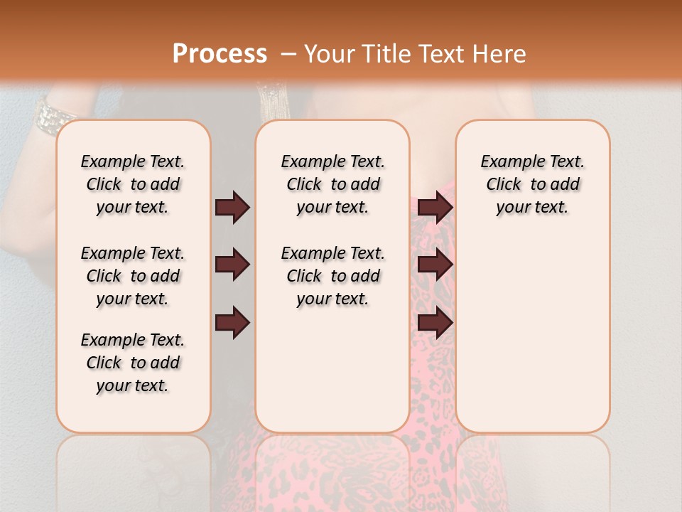 A Woman In A Pink Dress Is Posing For A Picture PowerPoint Template