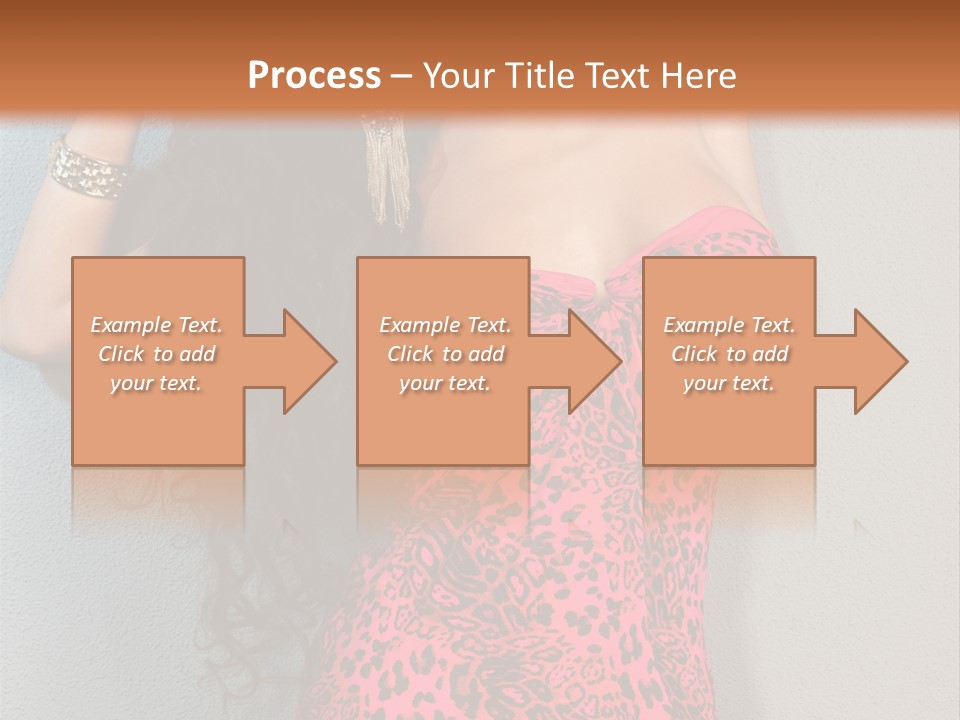 A Woman In A Pink Dress Is Posing For A Picture PowerPoint Template