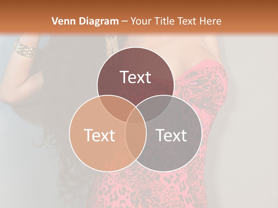 A Woman In A Pink Dress Is Posing For A Picture PowerPoint Template