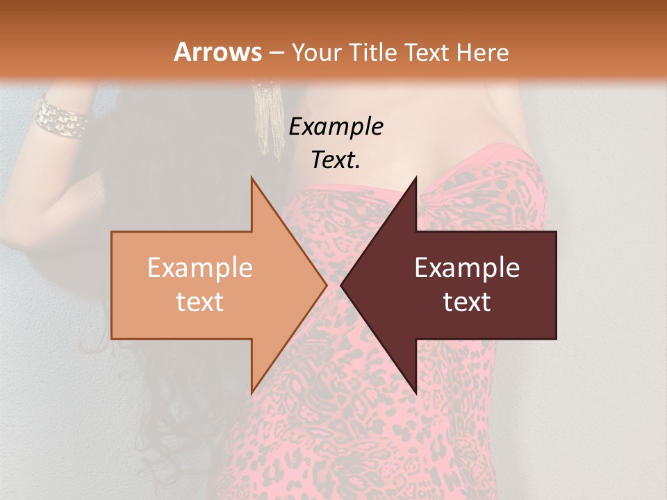 A Woman In A Pink Dress Is Posing For A Picture PowerPoint Template