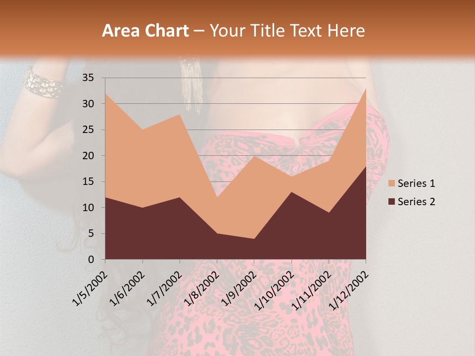 A Woman In A Pink Dress Is Posing For A Picture PowerPoint Template