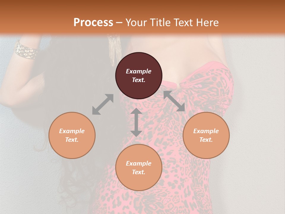 A Woman In A Pink Dress Is Posing For A Picture PowerPoint Template