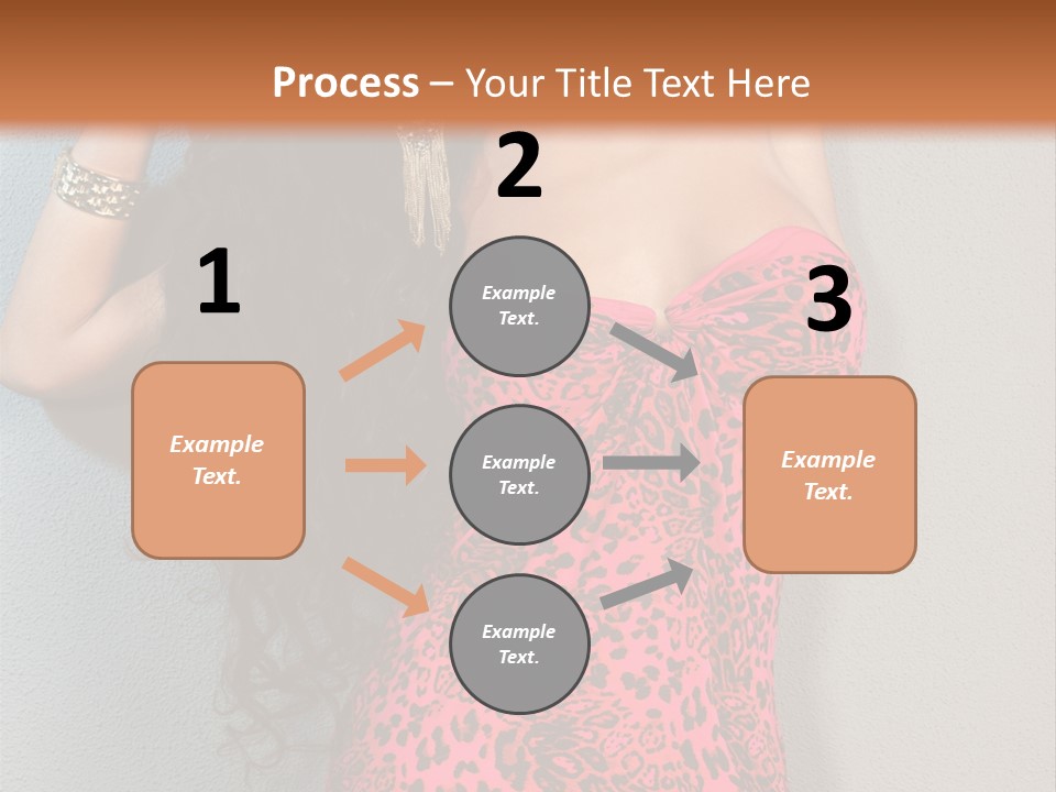 A Woman In A Pink Dress Is Posing For A Picture PowerPoint Template