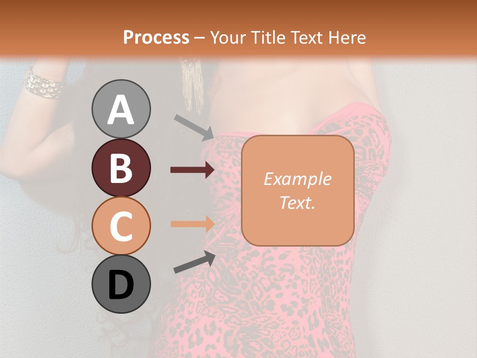 A Woman In A Pink Dress Is Posing For A Picture PowerPoint Template