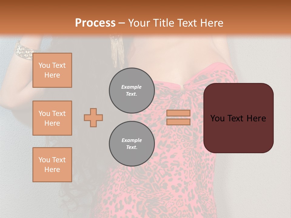 A Woman In A Pink Dress Is Posing For A Picture PowerPoint Template