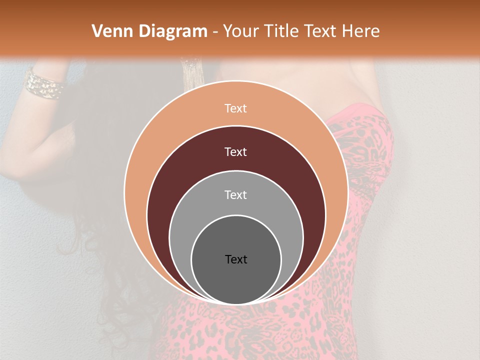 A Woman In A Pink Dress Is Posing For A Picture PowerPoint Template