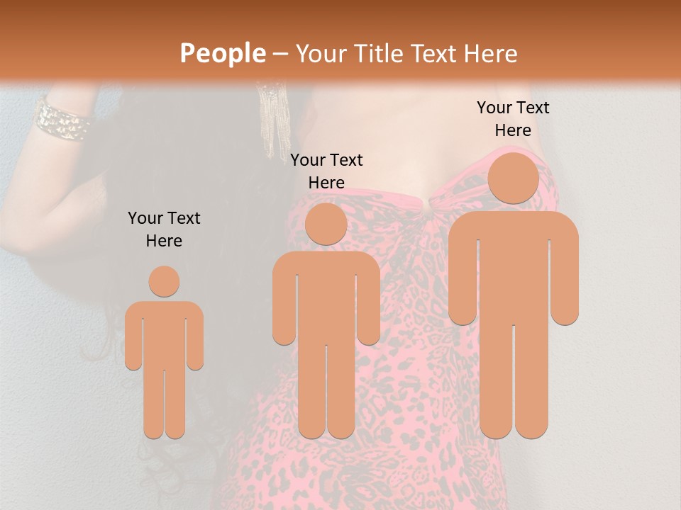 A Woman In A Pink Dress Is Posing For A Picture PowerPoint Template