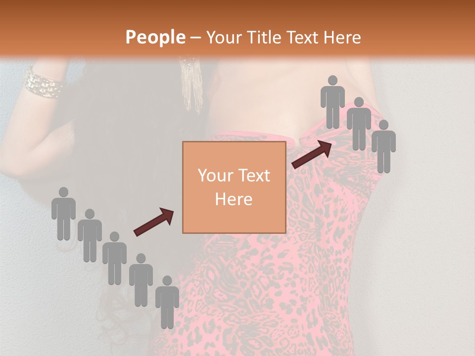 A Woman In A Pink Dress Is Posing For A Picture PowerPoint Template