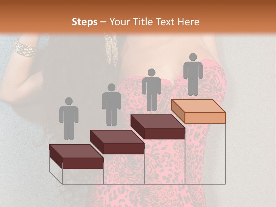 A Woman In A Pink Dress Is Posing For A Picture PowerPoint Template