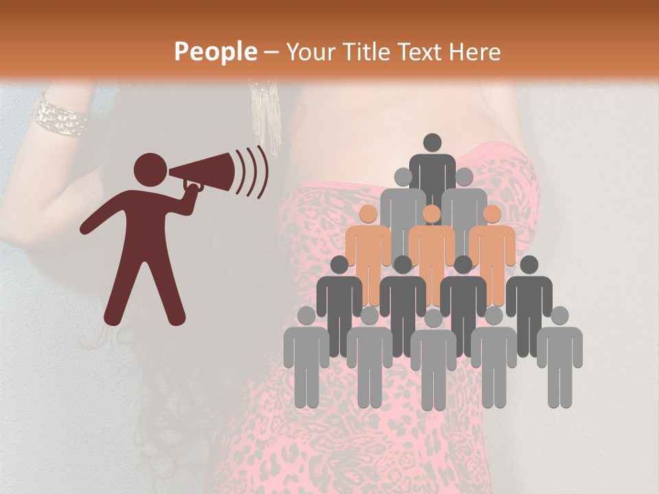A Woman In A Pink Dress Is Posing For A Picture PowerPoint Template