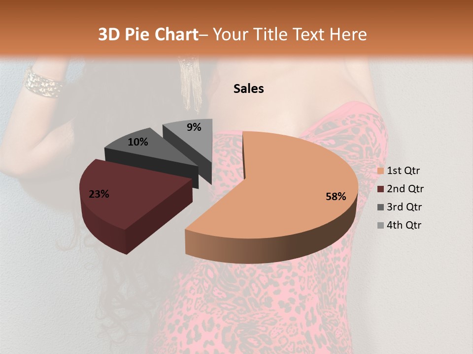 A Woman In A Pink Dress Is Posing For A Picture PowerPoint Template