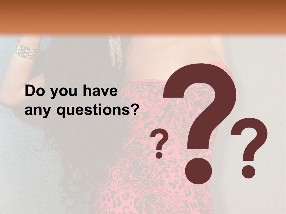 A Woman In A Pink Dress Is Posing For A Picture PowerPoint Template
