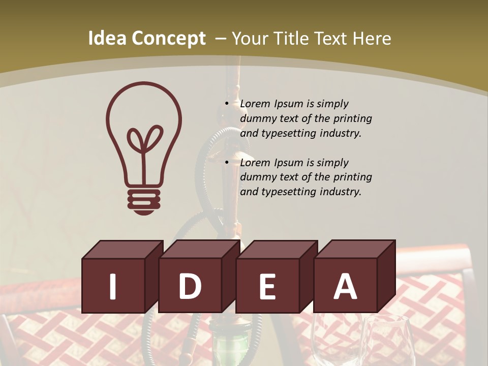 A Table With A Lamp On Top Of It PowerPoint Template