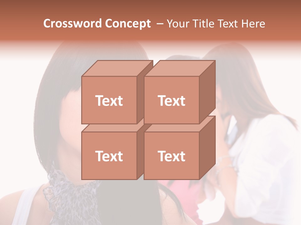 Expression Brunette Discussing PowerPoint Template