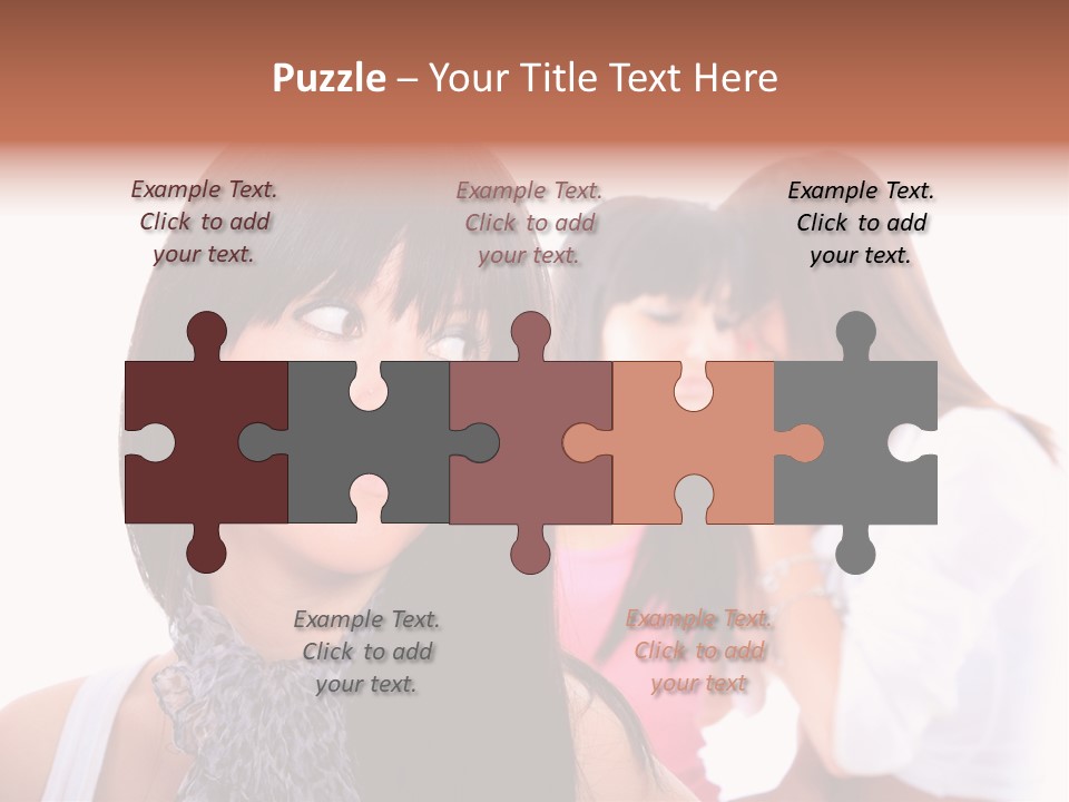 Expression Brunette Discussing PowerPoint Template