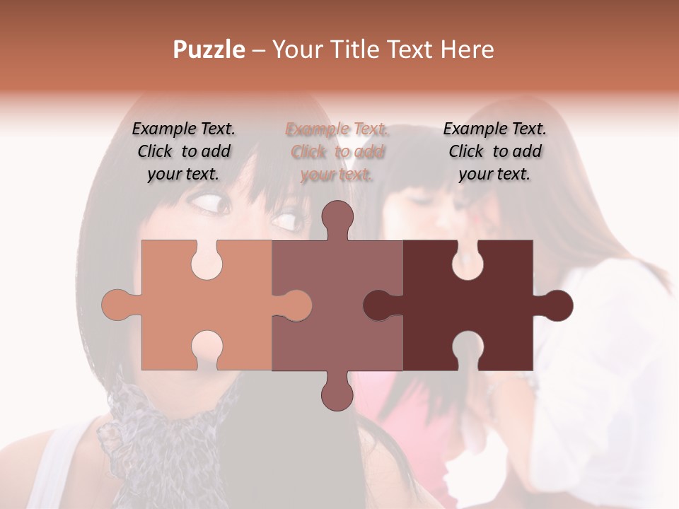 Expression Brunette Discussing PowerPoint Template