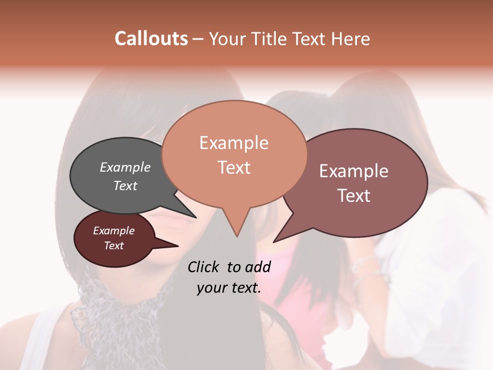 Expression Brunette Discussing PowerPoint Template