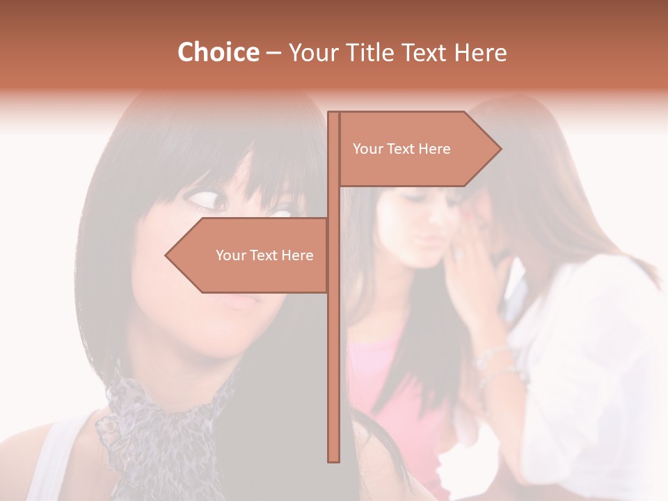 Expression Brunette Discussing PowerPoint Template