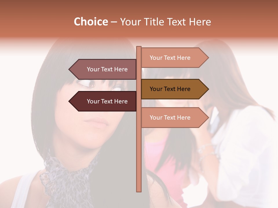 Expression Brunette Discussing PowerPoint Template