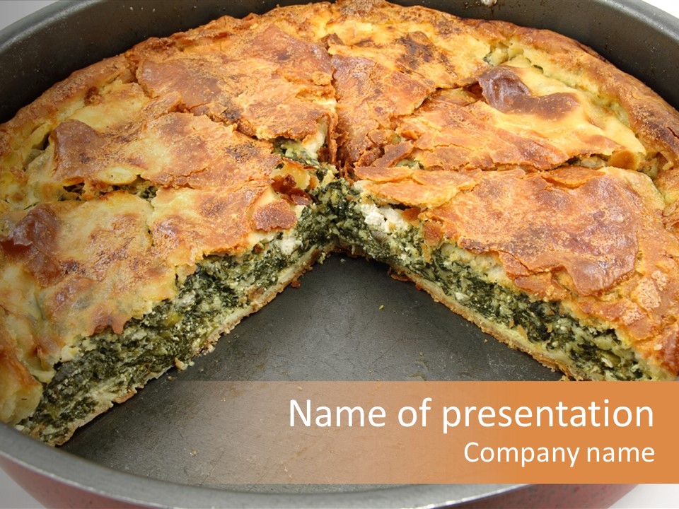 Filo Vegeterian Food Spinach PowerPoint Template